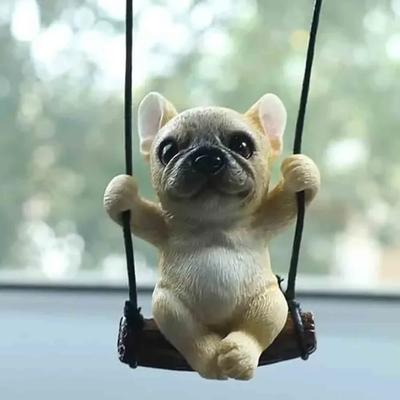 Anime Französische Bulldogge Auto Dekoration Anhänger Niedliche Auto Rückspiegel Hängende Verzierung Für Auto Innen Zubehör