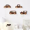 1pc/4pcs set of wooden car wall hanging hook, solid wood wall hook, punched fixed wall coat and hat hook Senior creative wall hanging car class