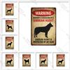 Dog Warning Vintage Tin Sign Animals Pet Metal Posters Lover Protected Pet Metal Wall Decor Plates Farm Home Kennel Metal Plaque