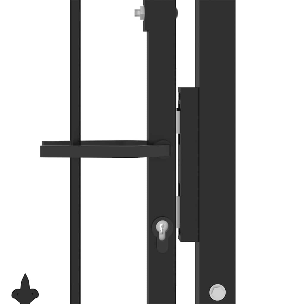 Vidaxl Garden Gate With Spikes, Steel, 100X100 Cm, Black