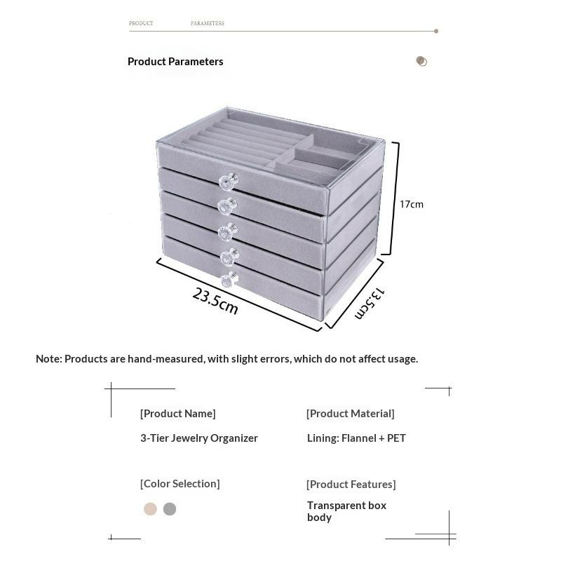Jewelry Storage Box, High-end Exquisite New Drawer Necklace, Earrings, Multi-layer Large-capacity Earrings, Hand Jewelry Box.