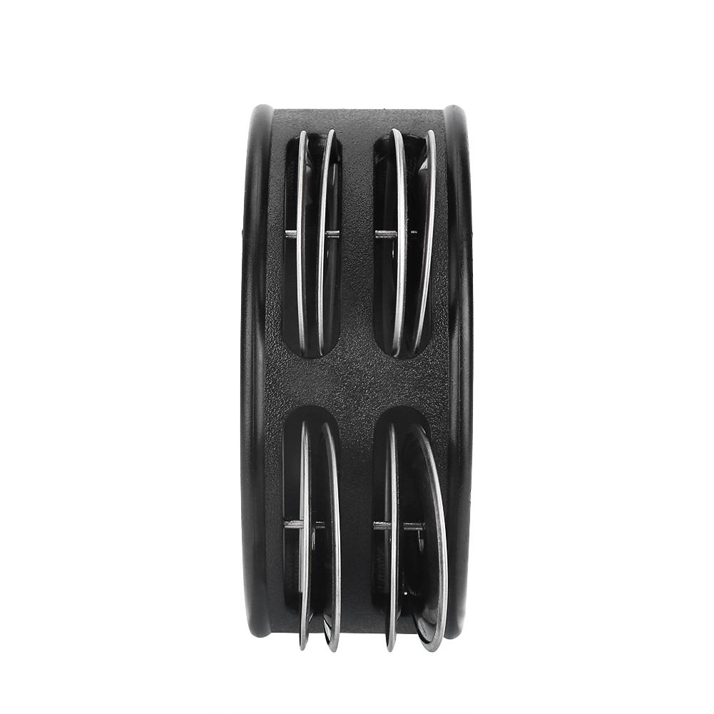 1Pc Foot Tambourine Percussion Instrument Metal Jingle Bell Accessories (Black)