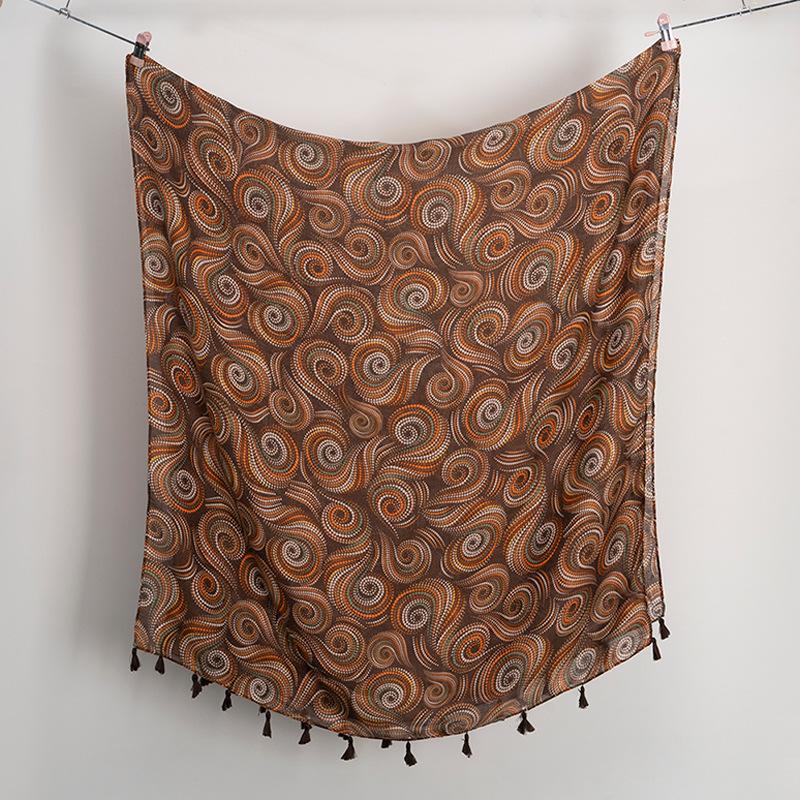 Gold Shiny Dot India Floral Tassel Viscose Shawl Scarf Lady High Quality Wrap Pashmina Stole Bufandas Muslim Hijab 180*90Cm