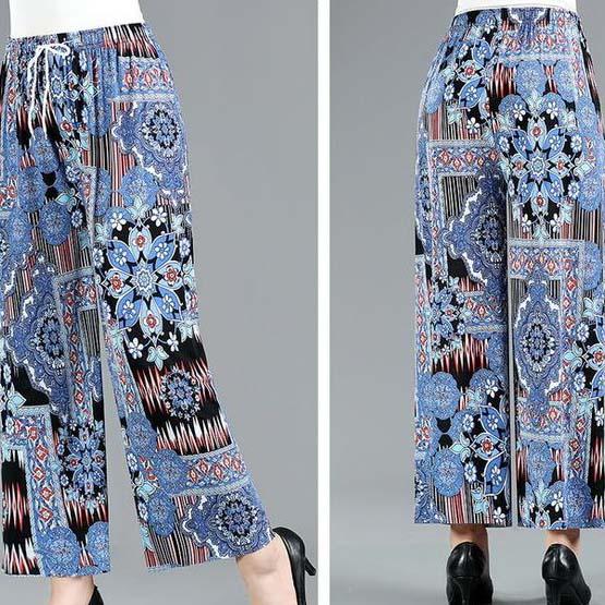 WTEMPO High Elastic Waist Large Size Casual Loose Wide Leg Pants Women Ice Silk Soft Cool Breathable Straight-leg Pants
