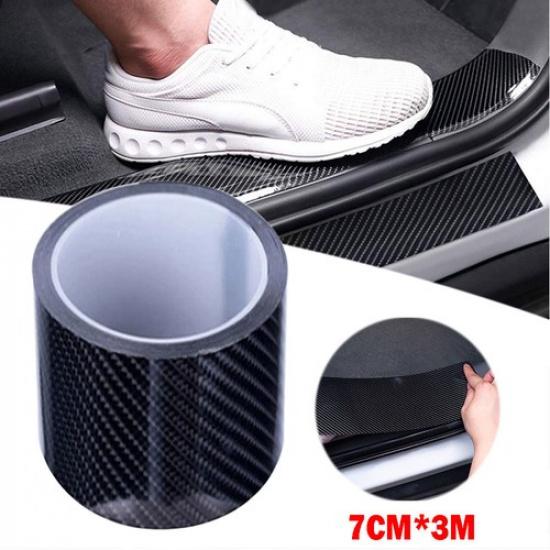 5d Car Door Protector Sill Scuff Cover Sticker Antiscratch Carbon Fiber Strip 7c