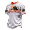 T-shirt da uomo con stampa di Halloween, girocollo, manica corta