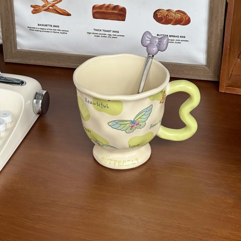 Birthday Gift for Best Friend High Looking Butterfly Ceramic Mug for Girls Practical Gift Souvenir Gift Box