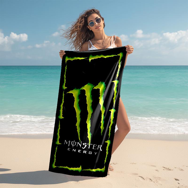 Beweis Strandtuch mit Monster Energy LOGO Muster - weich, saugfähig, schnelltrocknend, maschinenwaschbar - perfekt zum Schwimmen, Camping, Baden