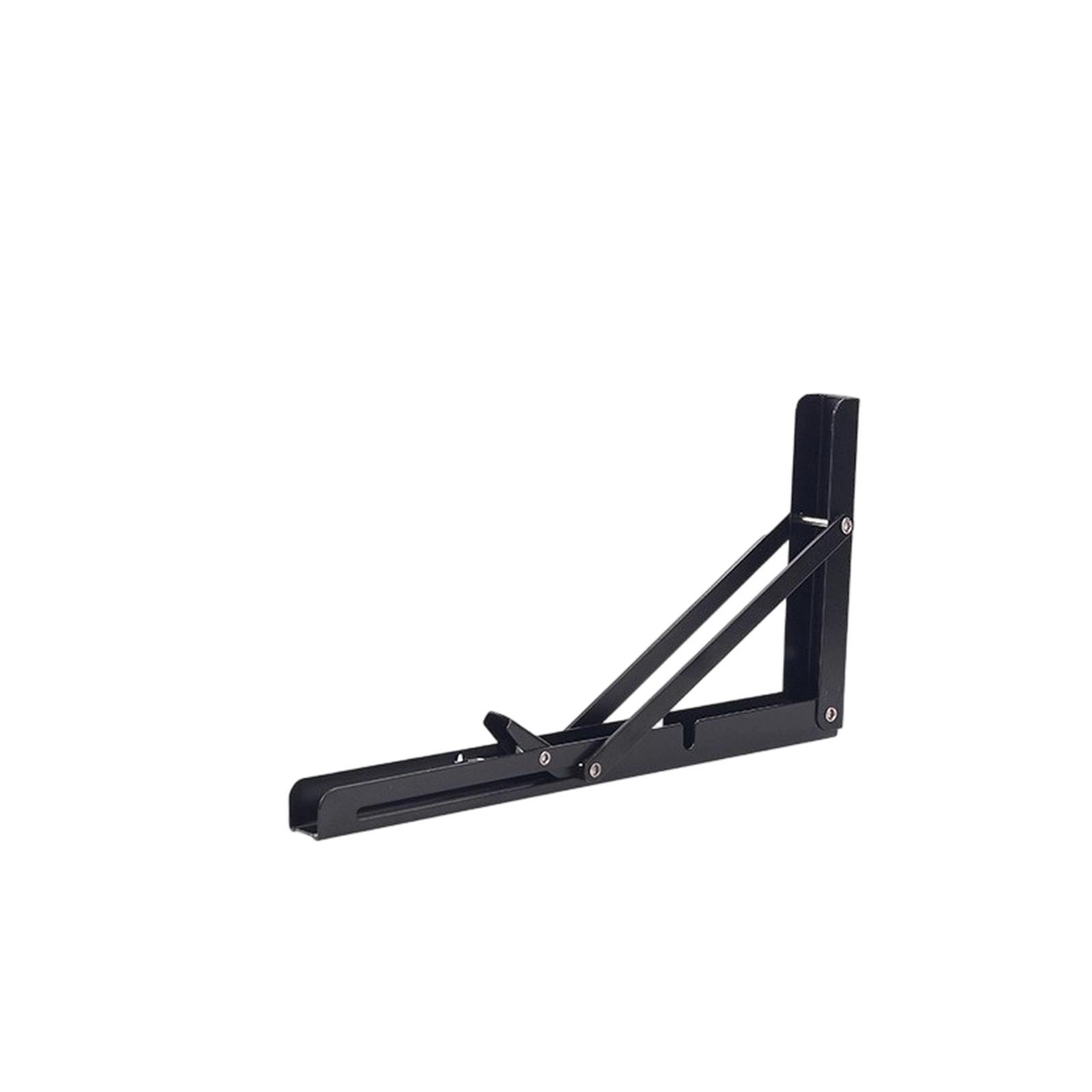 8 Inch Foldable Shelf Bracket Wall Mounted Heavy Duty Support Bracket for Space Saving Storage and Organization чёрный
