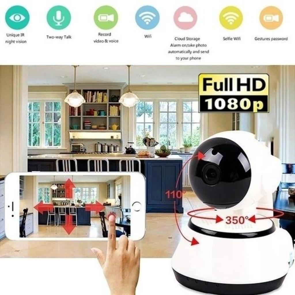 Telecamera WIFI per casa intelligente Telecamera di sorveglianza wireless IP Audio bidirezionale CCTV Pet Baby Monitor Telecamera interna di sicurezza