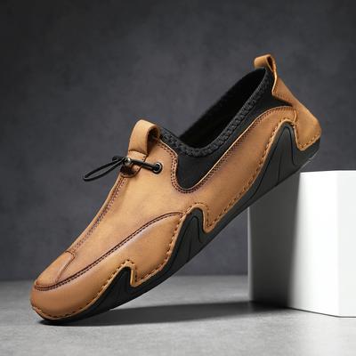 2025 Herren Mütze Schuhe lässige Lederschuhe Herren weichsohlige Krake Outdoor Schnürschuhe Fahrschuhe Herren