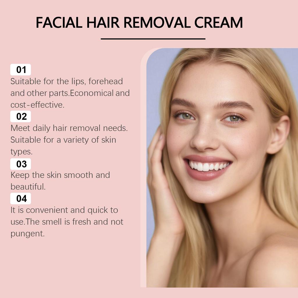 Gentle Facial Hair Removal Cream, Gently Moisturizing And Cleansing The Hair Around The Lips. Portable Home Care Hair Removal Cream