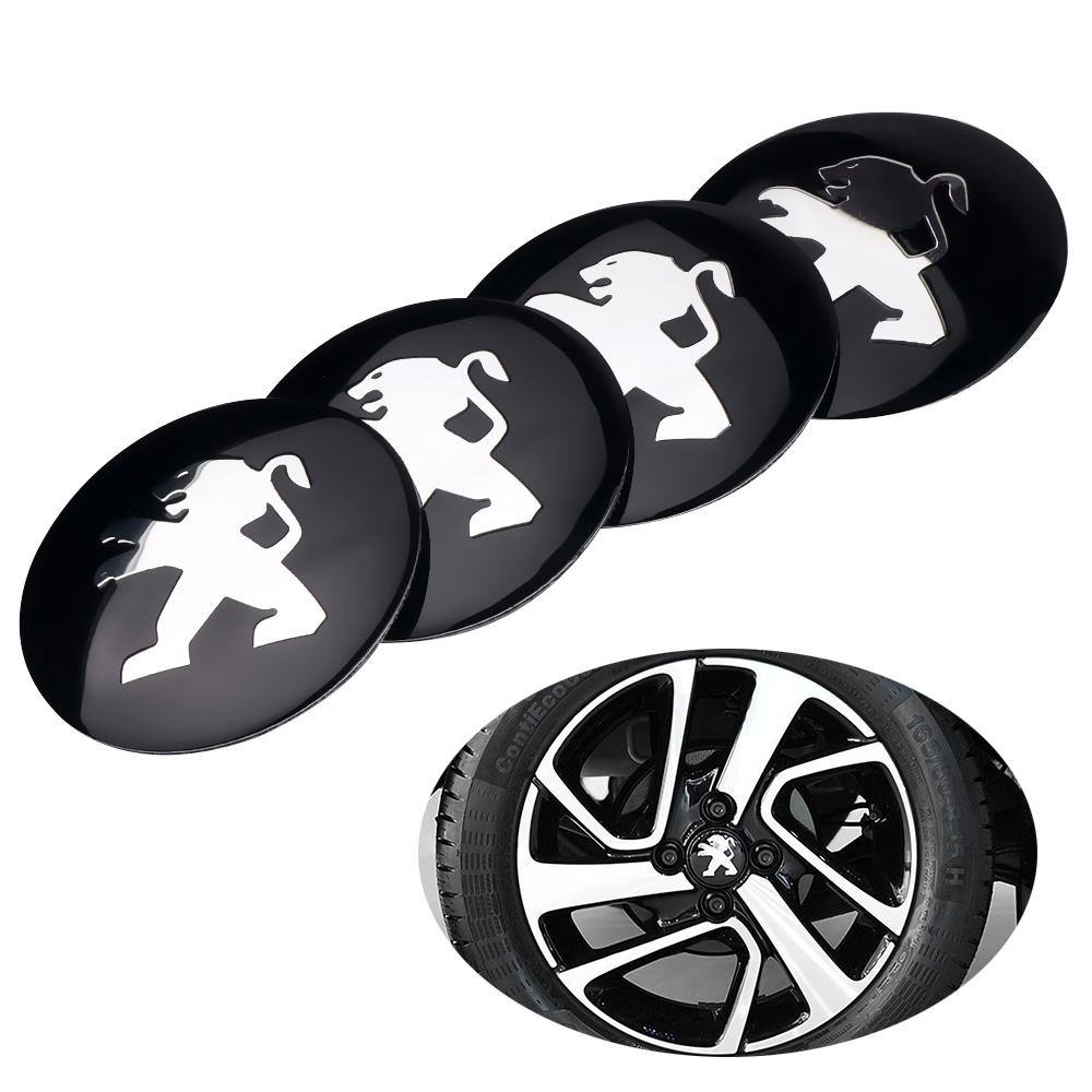 4pcs 56mm Car Wheel Center Hub Cap Rim Sticker Decals Accessories For Peugeot 206 3008 308 307 106 407 208 207 107 2008 508 408 A2