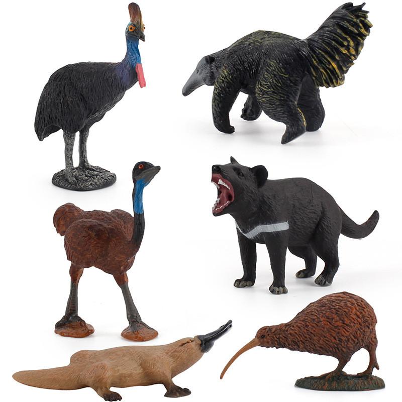 Set di Figure di Animali Formichiere Ornitorinco Con Materiale in PVC Per Esposizione Educativa e Collezionisti