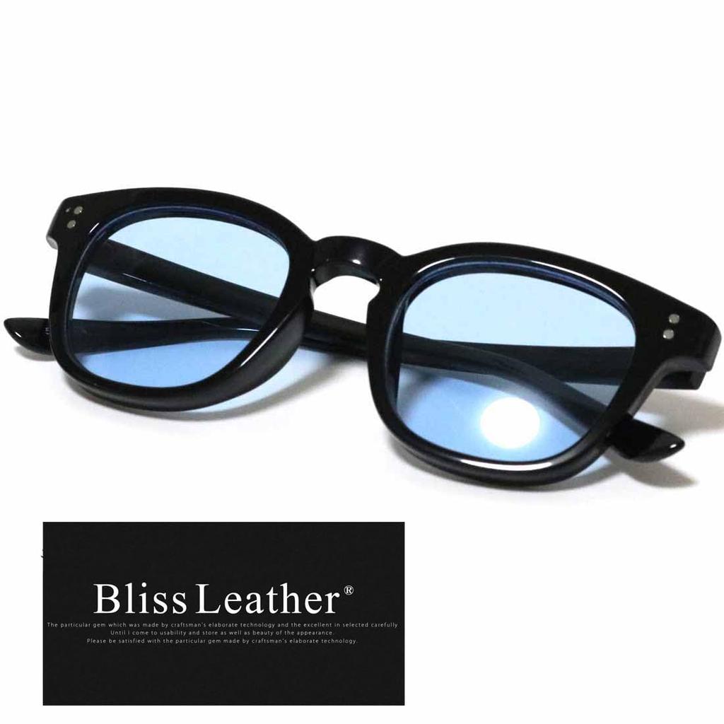 Black X Light Blue Fashion Wellington Full Black Small Large Full Rim Cellulose [Bliss Leather] Sunglasses, Glasses, Style, Rim, Men's & Women's,