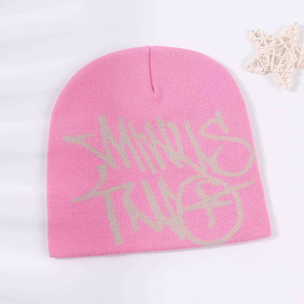 New Arrival Letter Print Knitted Hat Women Star Embroidery Warm Ear Protection Beanie Men