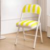 Versatile Foldable Chair Sturdy Metal Build with Comfort-padded Striped Seat Space-Saving Design Ideal for Home, Office Outdoor