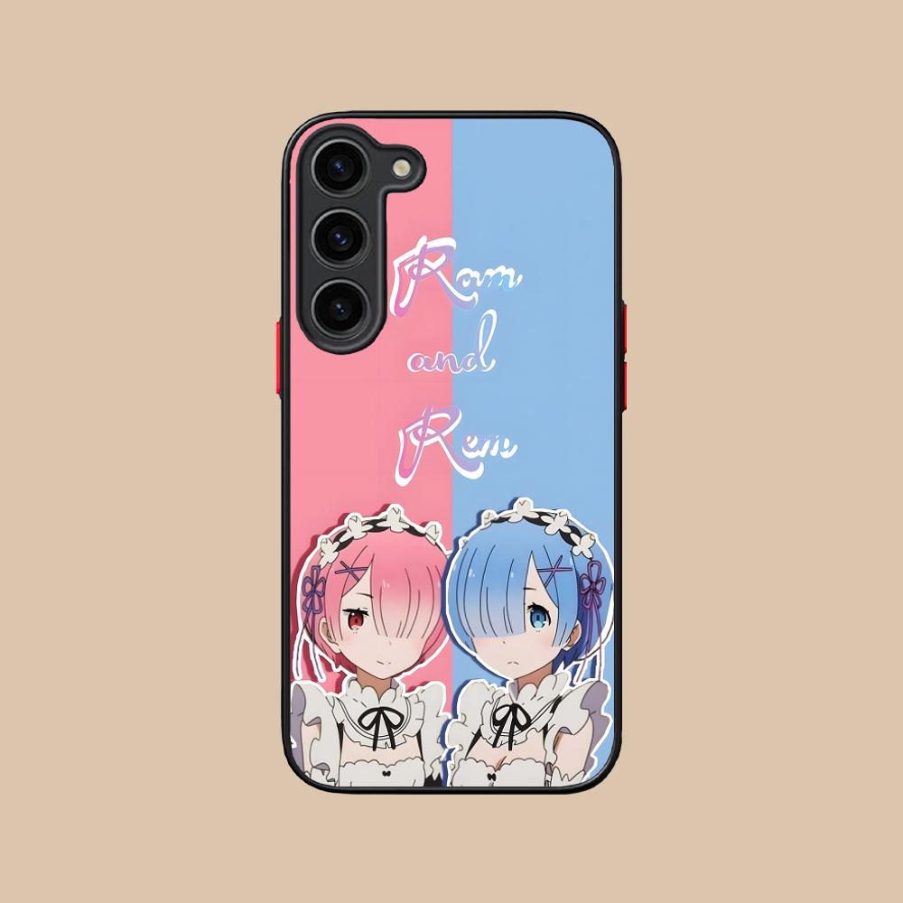 ReZero Rem Ram Silicone Mobile Phone Case for Samsung Galaxy S26 S25 S24 S23 S22 S21 Plus FE Ultra Colorful Cover
