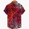 Summer Leopard Colorful Pattern Print Men's Shirts Hawaii Short Sleeve Top Fashion Streetwear Casual Outdoor Men's and Women's Clothing Blouse