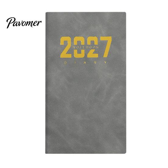 Portable Daily Schedule 2027 Agenda Notebook, Pocket Size PU Leather Cover Academic Planner for Work Planner, Practical Organizer Business And