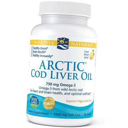 Arctic Cod Liver Oil, Arctic Cod Liver Oil Softgel, Nordic Naturals 90gelcaps Lemon (67352040)