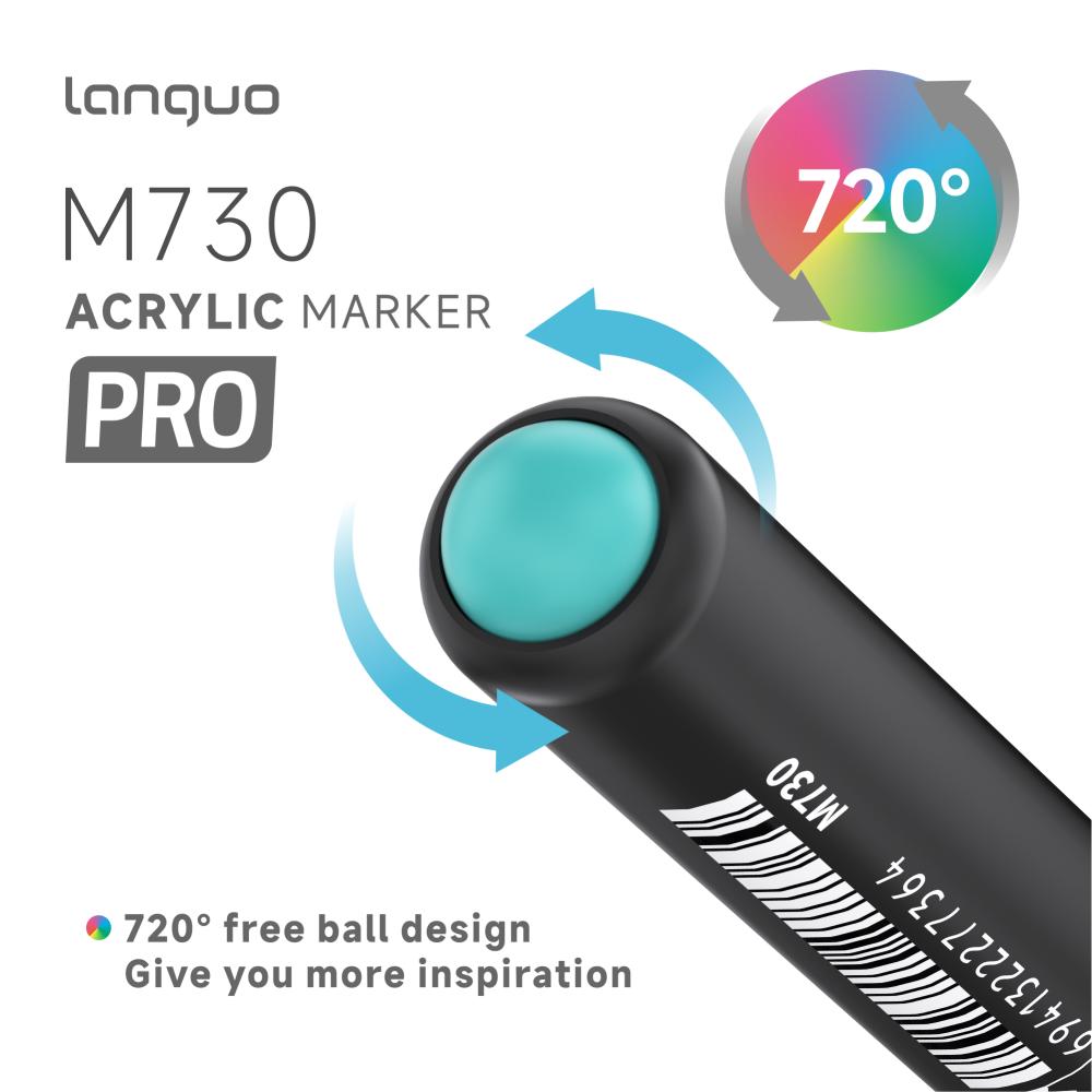Languo 48/72/96 Colors Vivid Colors Acrylic Markers Direct Liquid for Drawing Painting Sketching Comics Design Art Marker Pens