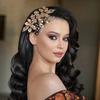 Luxus Gold Damen Blume Haarspange Braut Haaraccessoires Bankett Party Täglich Vielseitig Süß Romantisch Mädchen Haarspange Haarkamm