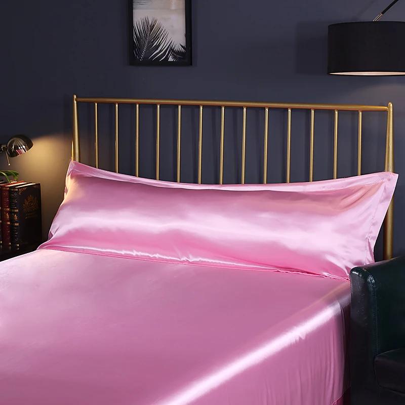 Multicolor Design Emulation Silk Satin Long Pillowcase Pillow Cover Pillow Case For Healthy Standard 48x120cm/48x150cm