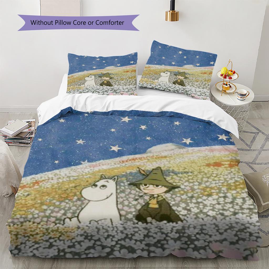 Set Copripiumino Trapuntato con Fantasia Cartone Animato Federa Decorazione per la Casa Regalo di Compleanno (1 * copripiumino + 2 * federa, senza nucleo)