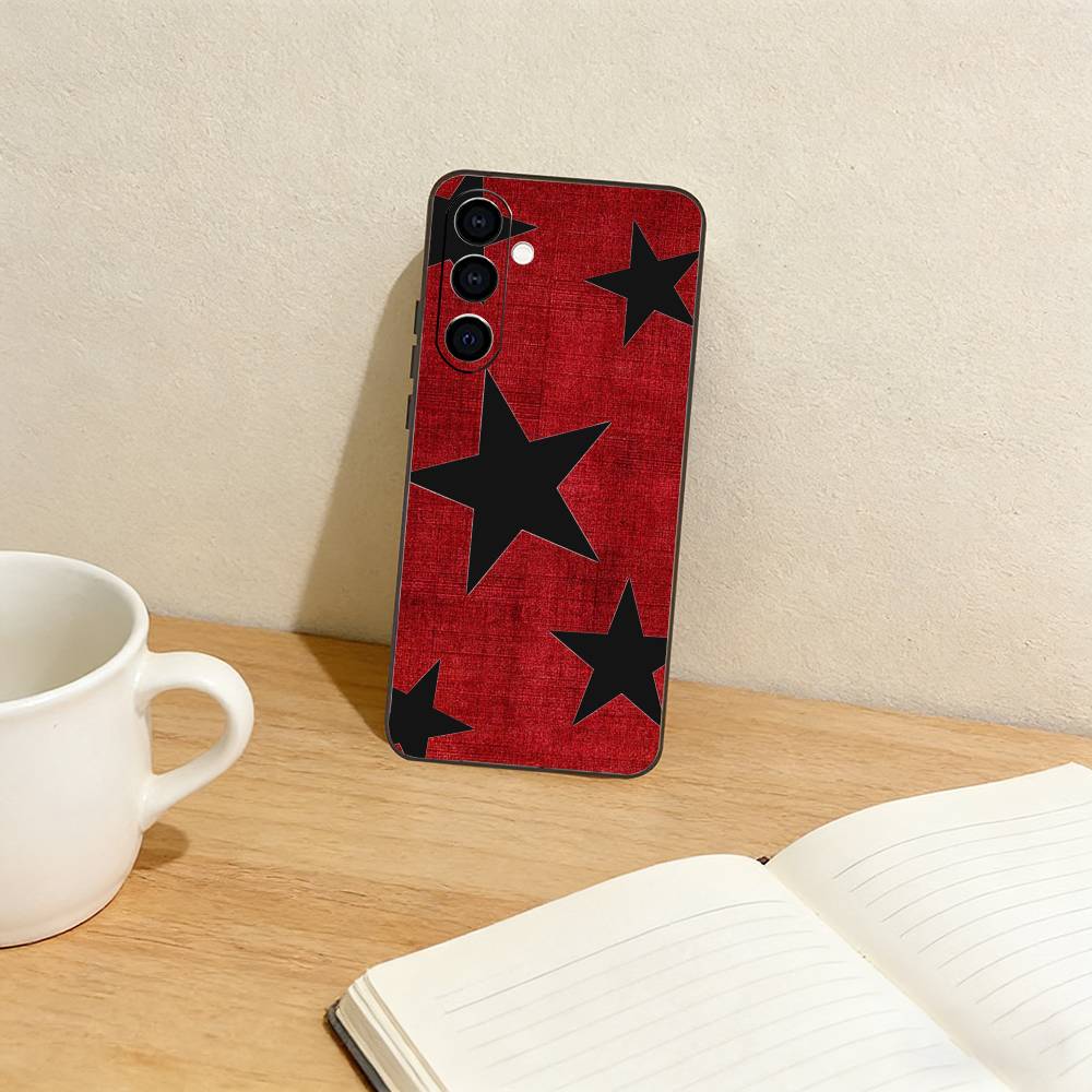 F-five-pointed star Phone Case For Samsung Galaxy A73,A72,A71,A70,A53,A52,A51,Others Soft Black Cover