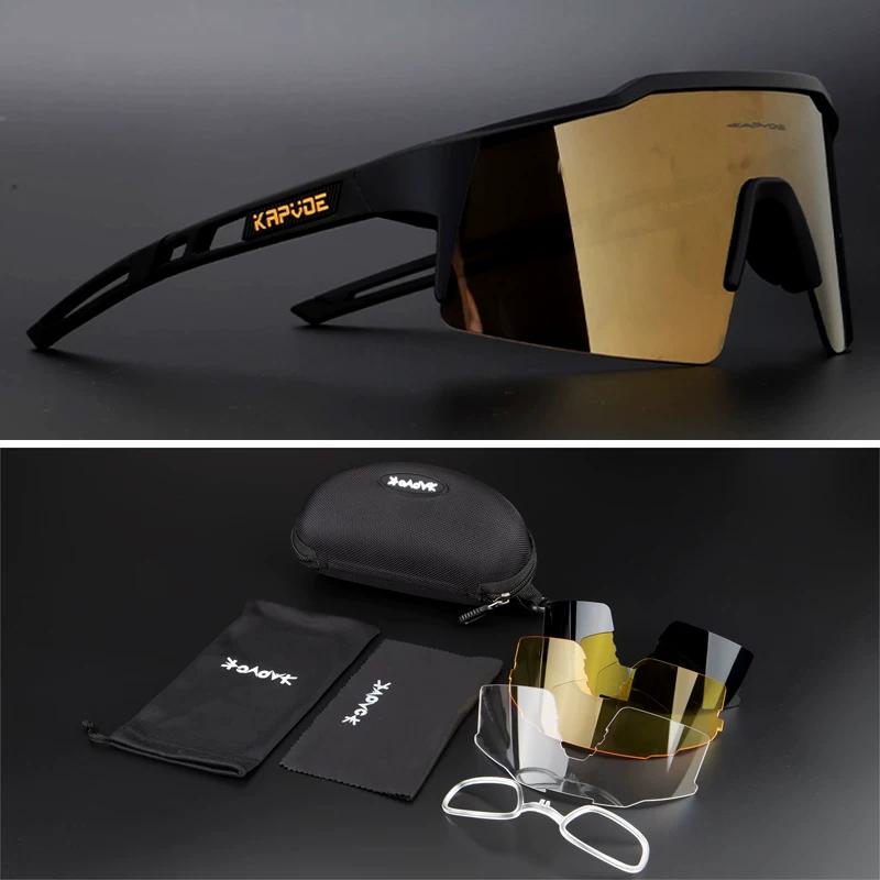 Kapvoe Glasses for Riding Polarized Outdoor Sports Sunglasses Men and Women Running Bicycle Windproof Myopia Goggles