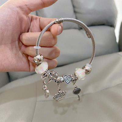 Hochwertiges verstellbares abnehmbares DIY-Armband aus Titanstahl 