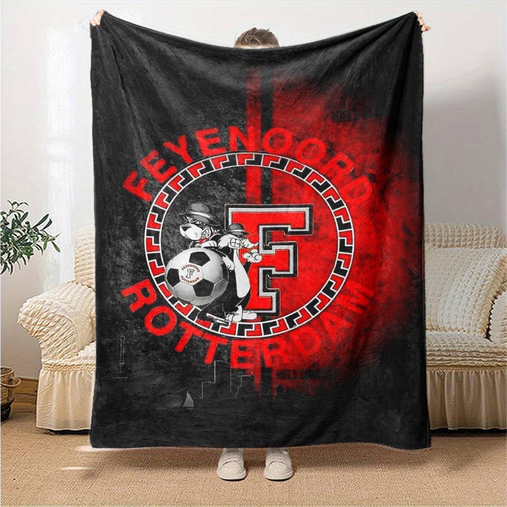 Feyenoord Print Flanelldecke Hohe Qualität Warm Bequem Decke für Alle Jahreszeiten Perfekt für Geschenke Heimdekoration