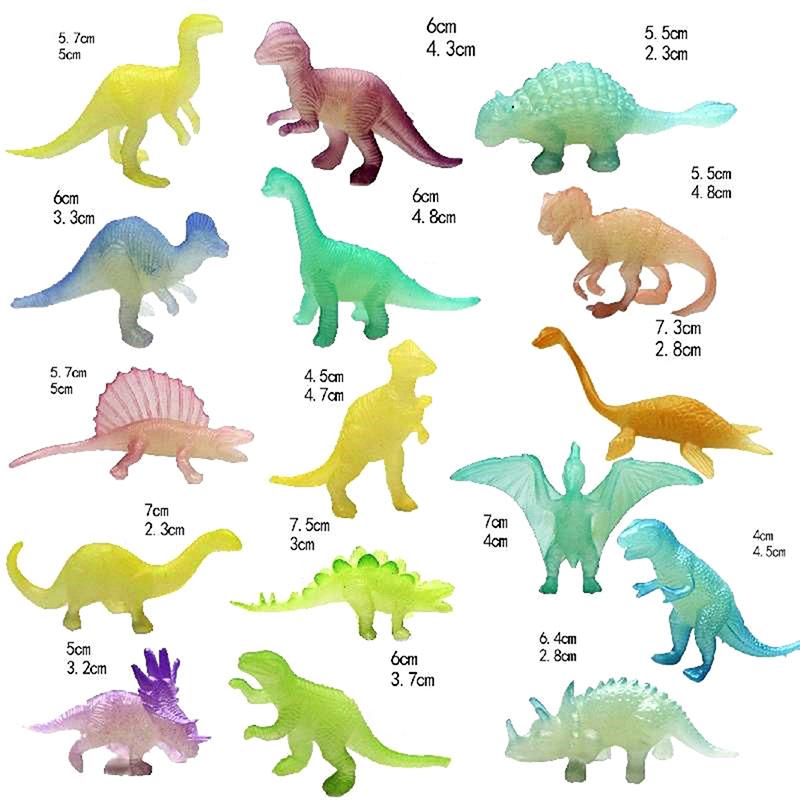 Buy 16Pcs/Set Luminous Jurassic Noctilucent Dinosaur Toys Glow In The ...