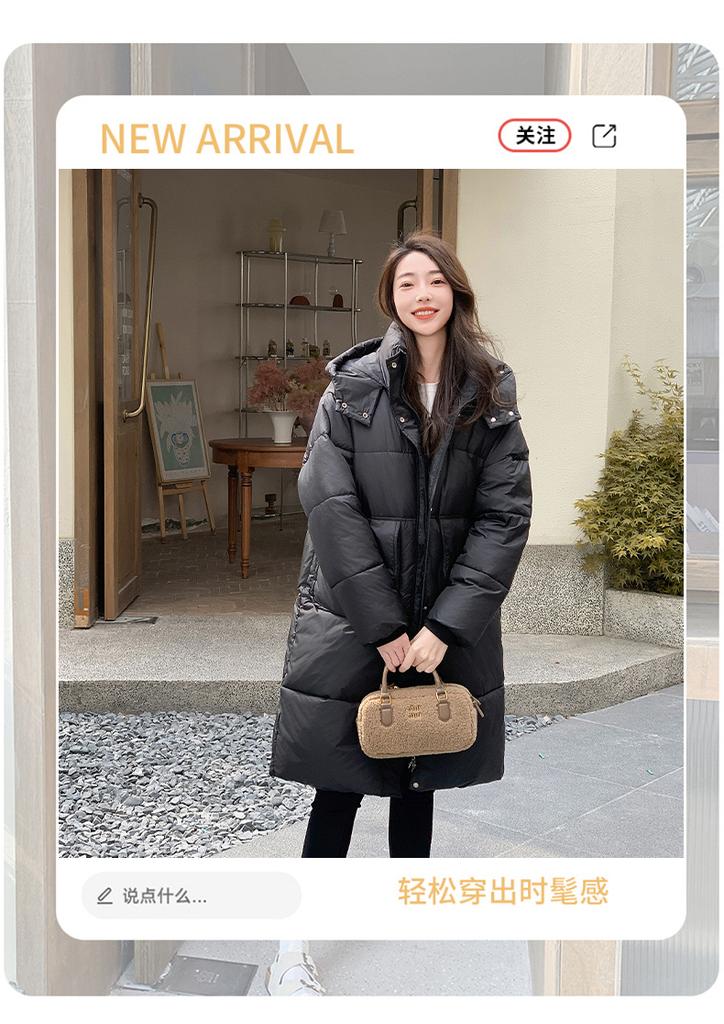 New long cotton-padded women's winter warm hooded windproof cotton-padded jacket loose thickened fashion coat