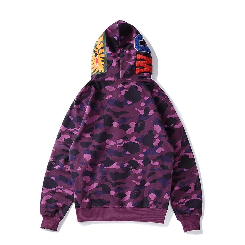 BAPE Shark Head Camo Block Unisex Hoodie - Autumn/Winter Trend