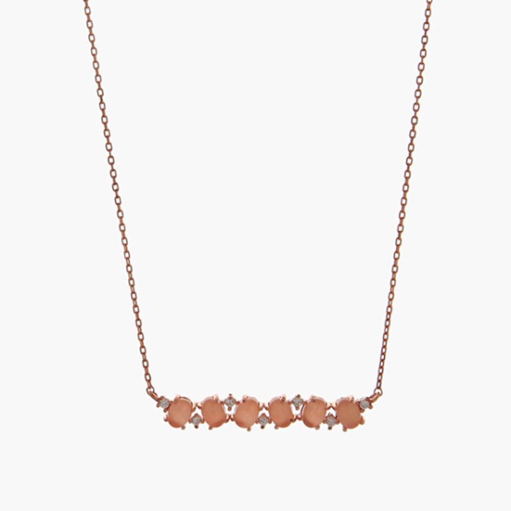 

J.Lauren Персиковий Місячний Камінь Рожеве Золото Срібне Намисто N0827_21