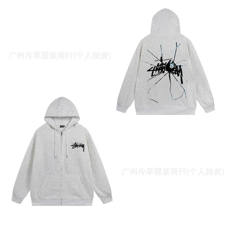 Unisex Mikina s kapucí na zip s fleecovou podšívkou a potiskem písmen Volný střih Bavlna Dlouhý rukáv Pánská Dámská