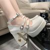 2024 Escarpins Chaussures Lolita Plateforme Chaussures Mary Jane Sangle à Boucle Étoile Femmes Lacées en Cuir PU Filles Rivet Chaussures Décontractées Kawaii