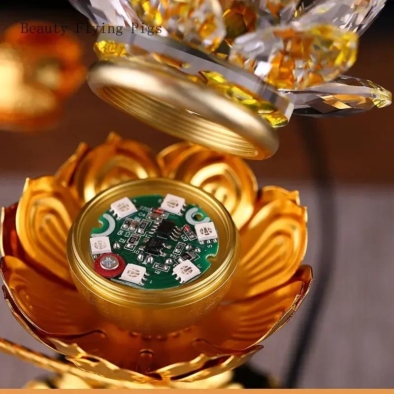 21cm Alloy crystal glass Simulated candlestick for household use Buddha hall for prayer  decoration home decor