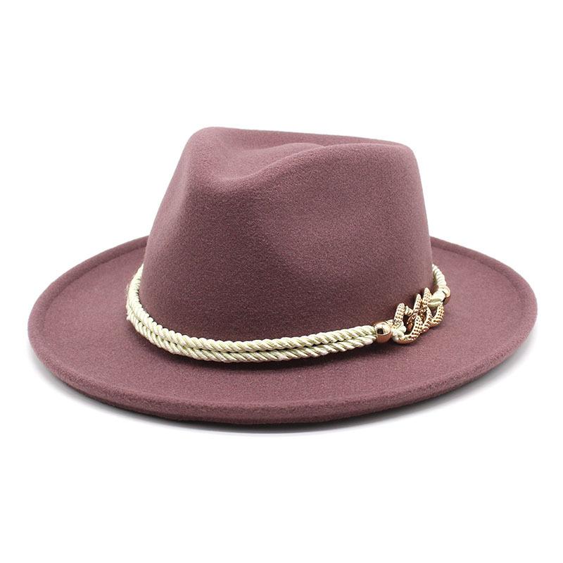 Women'S Thickened Tweed Top Hat, Rolled-Brimmed Hat, British Classic Jazz Hat, Wool Hat.