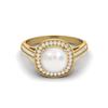 1.5 Cts Cushion Pearl 925 Sterling Silver Gold Vermeil Solitaire Engagement Wedding Women Ring