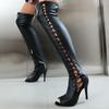 34-48 Large Size Fashion Fine Heel Fish Mouth Ultra High Heel Over Knee Elastic Boots Source