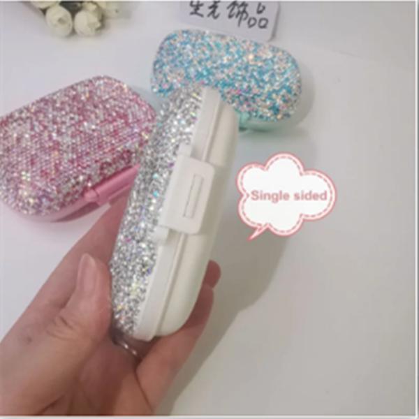 

1 шт. Алмазная мини-еженедельная таблетница на 7 дней, Портативная маленькая коробка для лекарств, Блестящая коробка для конфет/украшений, Дорожный органайзер для таблеток single side