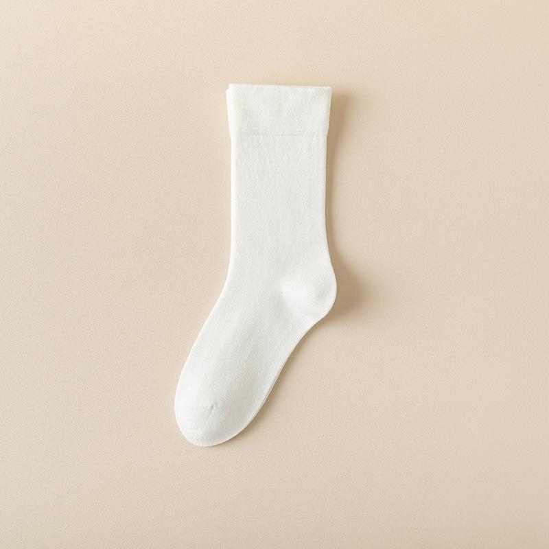 

Женские осенне-зимние тонкие шерстяные теплые хлопковые бесшовные носки для сна до середины голени 1 pair белый