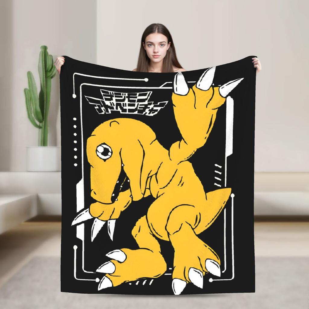 Jyarimon Gigimon Guilmon Growlmon Evolution Knitted Blankets Digimon  Wool Throw Blankets Summer Bedspreads