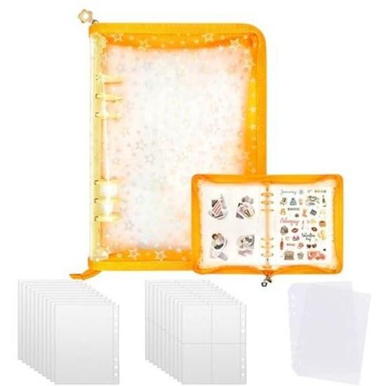 Seal Notebook Transparent Large A5 Trading Card File Ipri Case Storage Refill 20 Sheets (10 Single-Sided 1 Pocket + 10 4 Pockets) 2 PP Dividers Binder