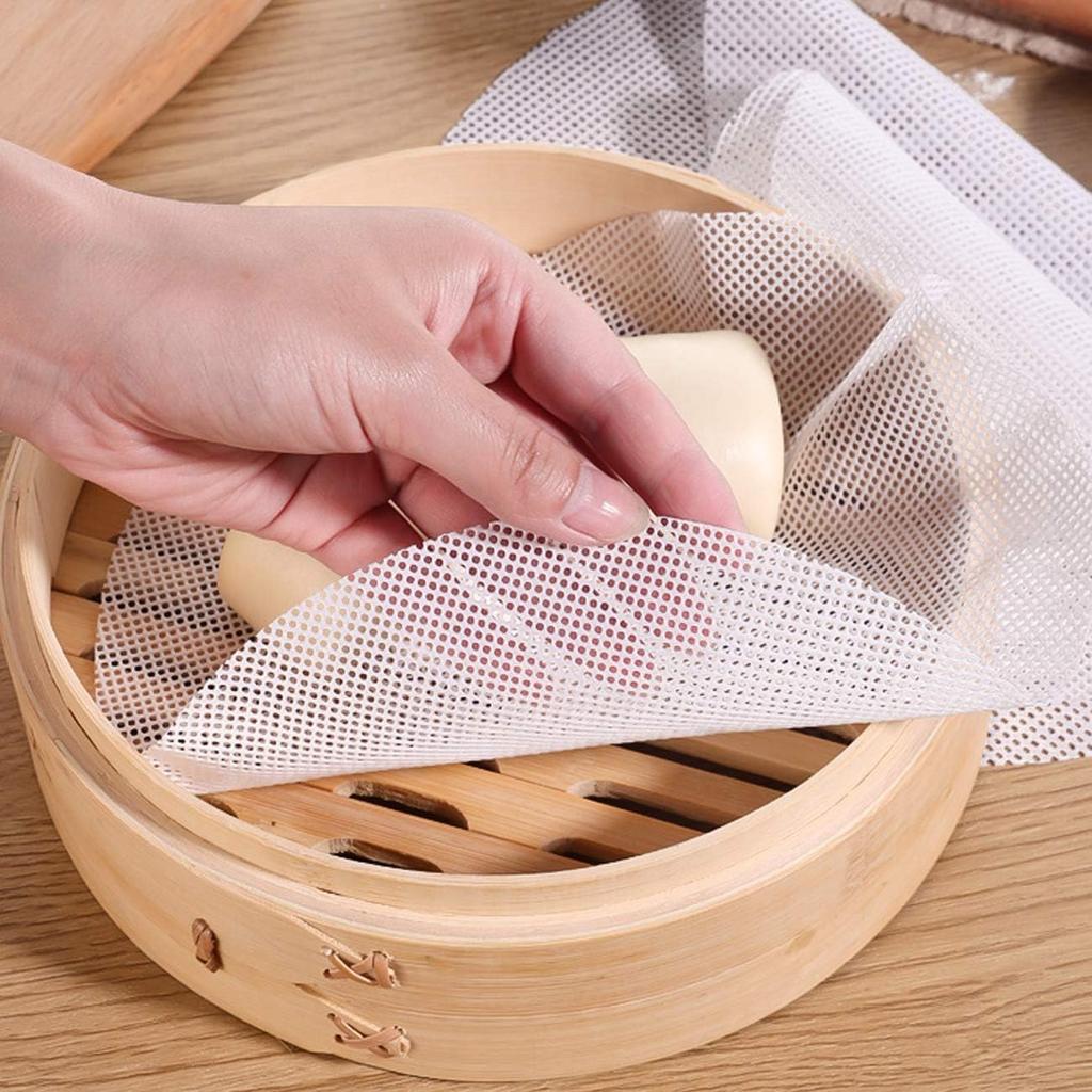 GWHOLE Steamer 20cm Steamer Cooking Mat for Chinese Heat 10 Sheets Sheets, Diameter, Food-Grade Silicone, Paper, Steamers, Resistant, Reusable,