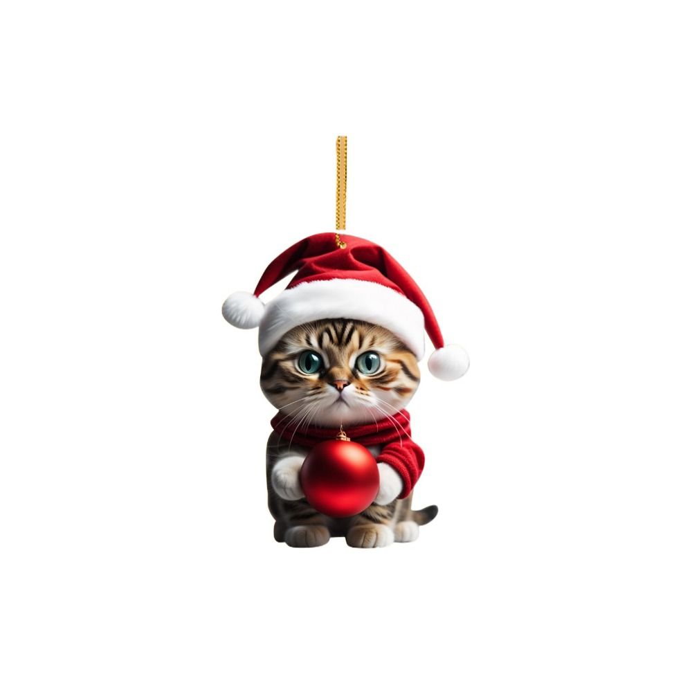 2D Christmas Tree Hanging Pendant Decorative Cat Hanging Decoration  New Year