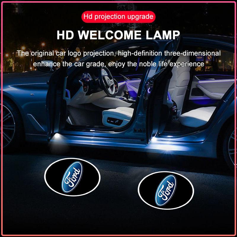 2x Wireless LED Car Door Logo Lights Ghost Shadow Projector Welcome Step Lamp For Ford Focus MK3 Ranger Fiesta S-Max Mondeo MK4 Kuga